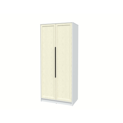 Шкаф распашной Тренд КТ-Ш2 (Белый платинум ЛДСП/ Дуб снежный ЛМДФ) Ш918 В2128 Г547